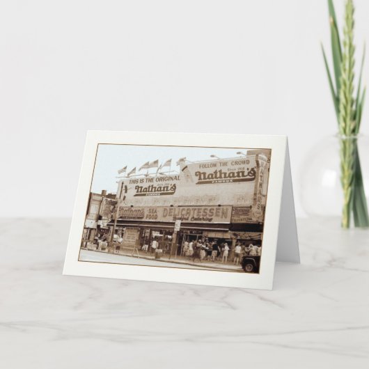 Nathanの有名なホットドッグの空白のな挨拶状 カード (正面)
