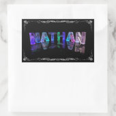 Nathan - 3D光源のNathanの名前(写真) 長方形シール (バッグ)