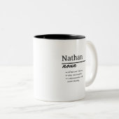 Nathan、Boy Personalized Name Definition ツートーンマグカップ (正面右)