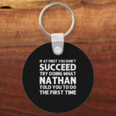 Nathan Gift Name D Birthday Funny Chris  キーホルダー (正面)