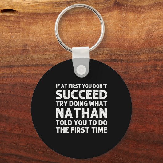 Nathan Gift Name D Birthday Funny Chris  キーホルダー (正面)