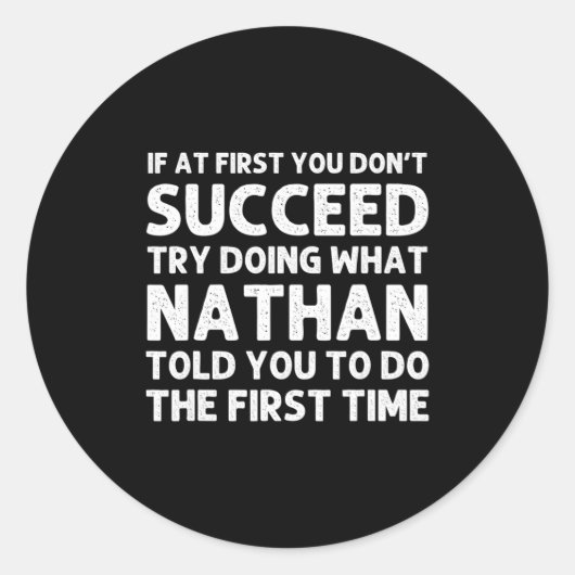 Nathan Gift Name D Birthday Funny Chris  ラウンドシール (正面)