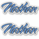 Nathan Name blue Aufkleber Sticker Stickerset シール (正面)