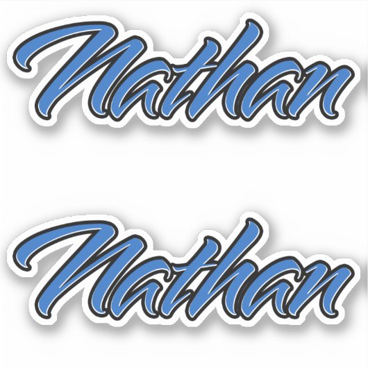 Nathan Name blue Aufkleber Sticker Stickerset シール (正面)