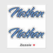 Nathan Name blue Aufkleber Sticker Stickerset シール (シート)