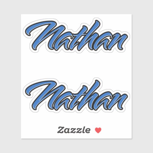 Nathan Name blue Aufkleber Sticker Stickerset シール (シート)