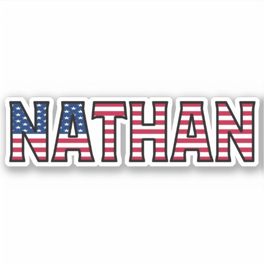 Nathan Name Vorname USA Sticker Stickerset シール (正面)