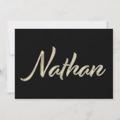 Nathan Name white gold Handwriting Karte カード (正面)