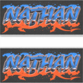 Nathan Vorname Name Graffiti Aufkleber Sticker シール (正面)