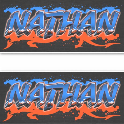 Nathan Vorname Name Graffiti Aufkleber Sticker シール (正面)