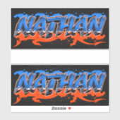 Nathan Vorname Name Graffiti Aufkleber Sticker シール (シート)