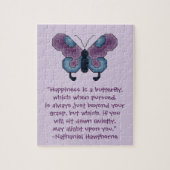 Nathaniel Hawthorneの蝶幸福の引用文 ジグソーパズル (縦)