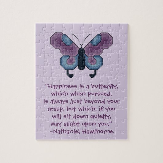 Nathaniel Hawthorneの蝶幸福の引用文 ジグソーパズル (縦)
