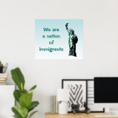 Nation of Immigrants Blue Poster ポスター (ホームオフィス)