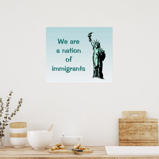 Nation of Immigrants Blue Poster ポスター (キッチン)