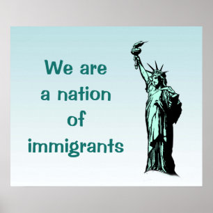 Nation of Immigrants Blue Poster ポスター