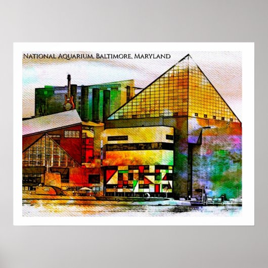 National Aquarium Baltimore — ステンドグラス・ポップアート ポスター (正面)