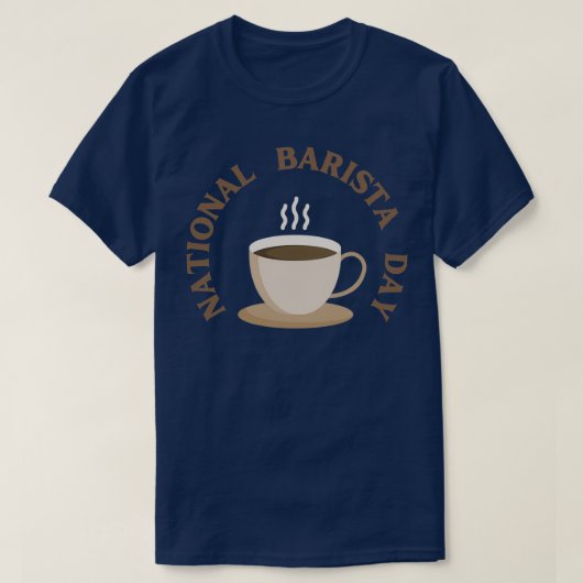 National barista day stickers and tデザイン tシャツ (デザイン正面)