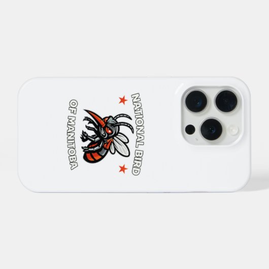 National Bird of Manitoba Angry Mosquito Funny iPhoneケース (裏面横)