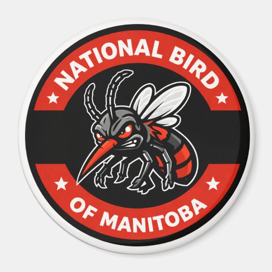 National Bird of Manitoba Funny Mosquito 3" magnet マグネット (正面)