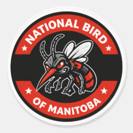National Bird of Manitoba Funny Winnipeg Mosquito ラウンドシール