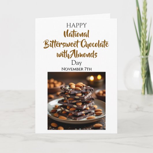 National Bittersweet Chocolate with Almonds Day カード (正面)