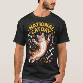 National Cat Day Cute Tabby Kitty Celebration Happ Tシャツ (正面)