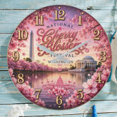 National Cherry Blossom Festival Washington DC ラージ壁時計