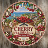 National Cherry Festival Michigan Cherry ラージ壁時計