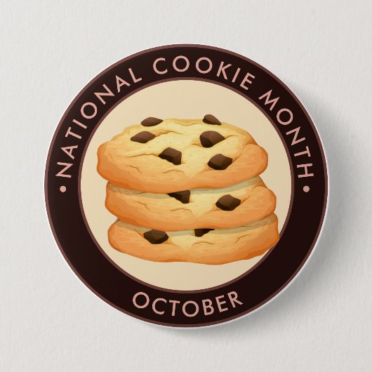 National Cookie Month、チョコレートチップクッキー 缶バッジ (正面)