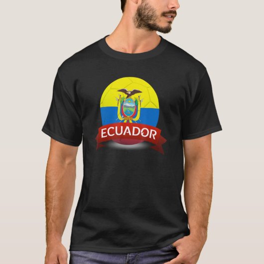 National Ecuador Flag Ecuadorian Football Fan Socc Tシャツ (正面)