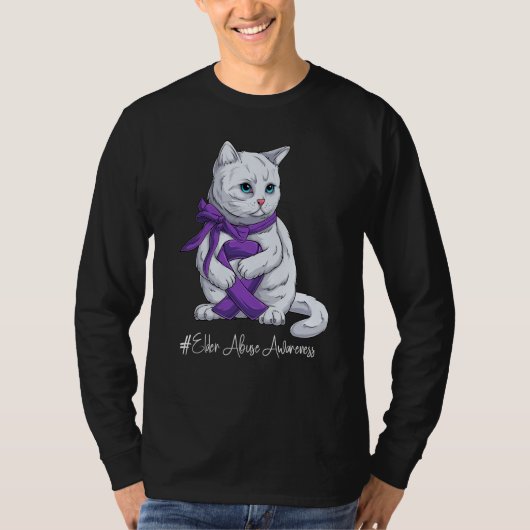 National Elder Abuse Awareness Month Purple Ribbon Tシャツ (正面)