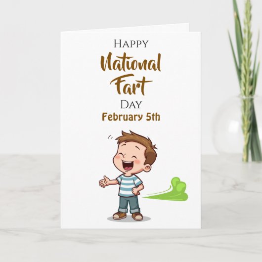 National Fart Day | February 5th Funny Holiday カード (正面)