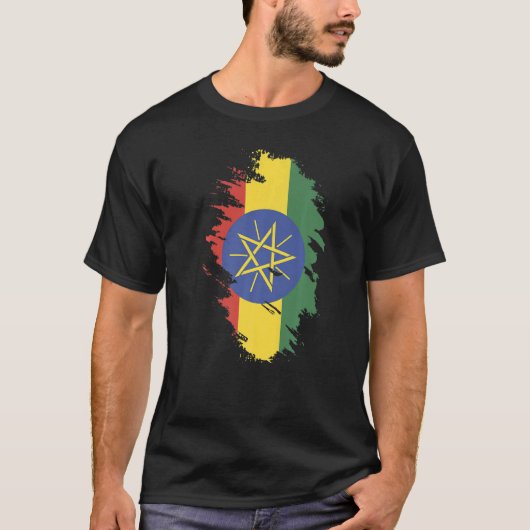 National Flag of Ethiopia souvenir  for men women  Tシャツ (正面)