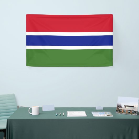 National Flag of Gambia - Rectangular Event Banner 横断幕 (トレードショー)