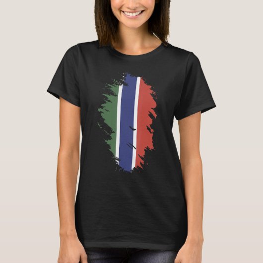 National Flag of Gambia souvenir   for men women Tシャツ (正面)