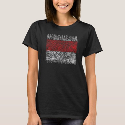 National Flag of Indonesia souvenir  for men women Tシャツ (正面)
