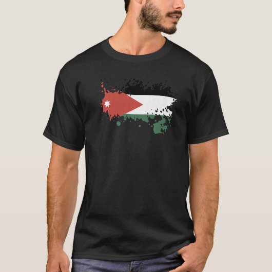 National Flag of Jordan souvenir  for men women Tシャツ (正面)