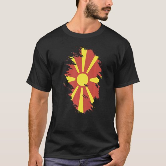 National Flag of Macedonia souvenir  for men women Tシャツ (正面)