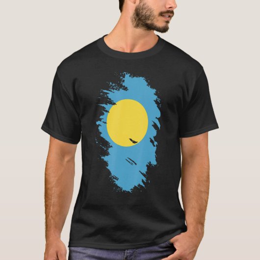 National Flag of Palau souvenir  for men women 3 Tシャツ (正面)