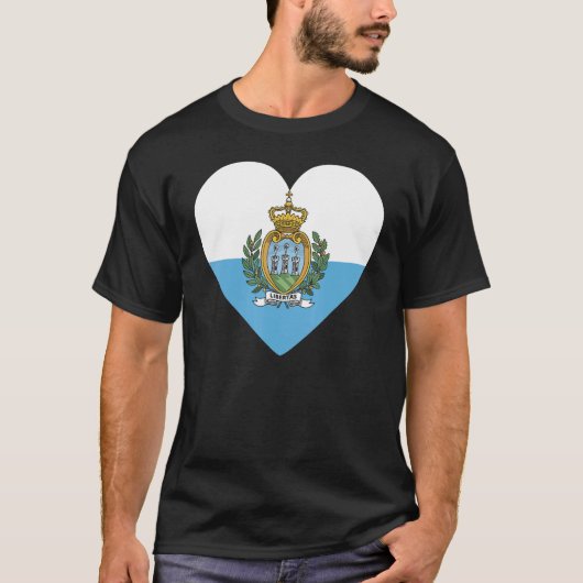 National Flag of San Marino souvenir   for men wom Tシャツ (正面)