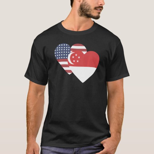 National Flag of Singapore souvenir  for men women Tシャツ (正面)