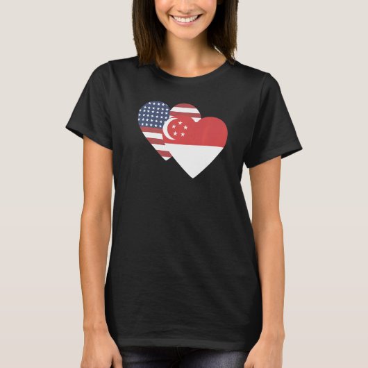National Flag of Singapore souvenir for men women Tシャツ (正面)