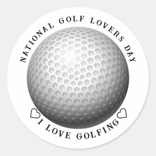 National Golf Day  Sports ラウンドシール (正面)