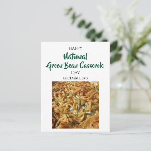 National Green Bean Casserole Day Dec 3rd ポストカード (スタンド正面)