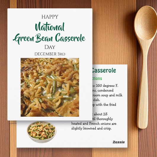 National Green Bean Casserole Day Dec 3rd ポストカード