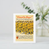 National Guard Come On Boys WWI Propaganda ポストカード (スタンド正面)