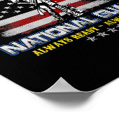 National Guard Veteran Always Ready American Flag  ポスター (角)