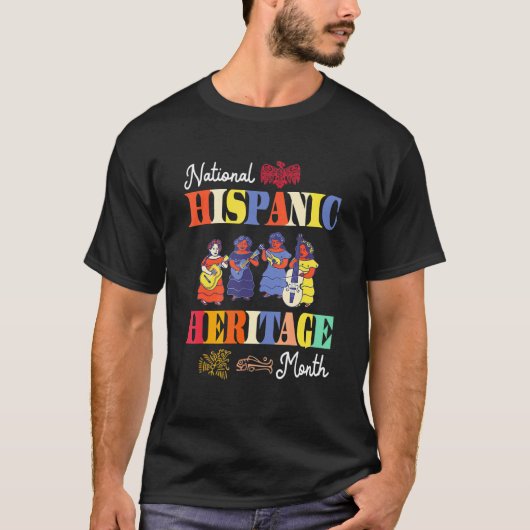 National Hispanic Heritage Month Hispanic Dancers  Tシャツ (正面)