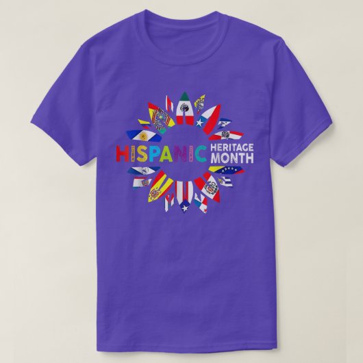 National Hispanic Heritage Month Latin Flags Sunfl Tシャツ (デザイン正面)